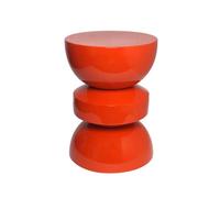 Table d'appoint. bout de canapé. table de chevet en métal effet glossy orange Assa. Ø32 x H 44.5cm