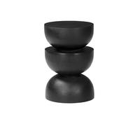 Table d'appoint. bout de canapé. table de chevet. tabouret en bois de manguier. Noir . Sita. Ø30 x H 45cm