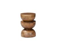 sweeek - Table d'appoint. Bout de canapé. Table de Chevet. Tabouret en Bois de manguier. Noyer. Sita. Ø30 x H 45cm
