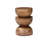 Table d'appoint. bout de canapé. table de chevet. tabouret en bois de manguier. Noyer. Sita. Ø30 x H 45cm