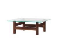 Audo Copenhagen Table basse Brasilia 100x100 cm Walnut-clear glass