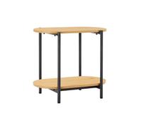 Table d'appoint BRODIE avec finition chêne et pieds métal noirs - 60x34 cm - Bois