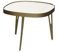 Table d'Appoint Bronze et Céramique Marbrée Blanche - PARRA - ALTOBUY Or G