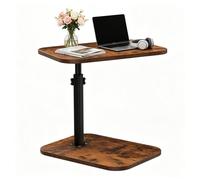 Table d'Appoint C Réglable en Hauteur Style Vintage VIVOLILV,Table Latérale Bois pour Lit Canapé,Socle Stable Anti-basculement