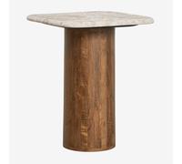 Table d'appoint carrée 40x40 cm Merieines Marbre beige Panther ¿50 cm