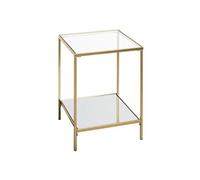 HAKU Möbel Table d'appoint Or, métal, Verre trempé, Miroir - Dim.: L 39 cm x H 55 cm x P 39 cm, Style: Art Deco