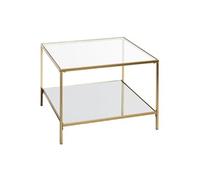 HAKU Möbel Table d'appoint Or, métal, Verre trempé, Miroir - Dim.: L 60 cm x H 45 cm x P 60 cm, Style: Art Deco