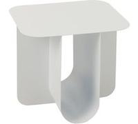 Table d'Appoint Carrée en Métal "Reva" 39cm Blanc Blanc