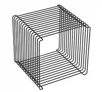 Table D'appoint Carrée en Métal, Table Basse Creuse Multi-usages, Support De Rangement Suspendu, Aucun Assemblage Requis, for Salon Et Chambre à Coucher(Black,40cm/16in)