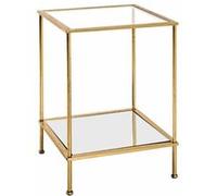 HAKU Table d'appoint Alizée Or – métal, verre trempé, miroir, L39×H55×P39 cm – Art déco