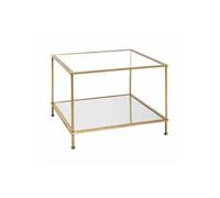 HAKU Möbel Table d'appoint Or, métal, Verre trempé, Miroir - Dim.: L 60 cm x H 45 cm x P 60 cm, Style: Art Deco