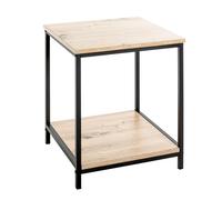 Table d'Appoint Carrée "Longo" 50cm Naturel & Noir