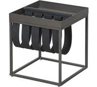 Albert Roller Table basse Club NY porte-revues métal laqué laine bouillie anthracite