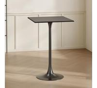 Table d'appoint carrée Moderne de 60 cm avec Pieds en métal Stables pour Bistro, café, Cuisine, Bar, Meubles de Maison, Noir
