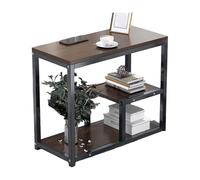 Table D'appoint Carrée Moderne En Bois, Bout De Canape De Salon, Petite Table Basse De Chambre, Avec 3 Étagères De Rangement Plaquées Marbre, Structure En Acier Robuste Et Durable(B,60X30X68CM)