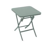 Table d'appoint de jardin carrée ""Greensboro"" vert olive 40x40cm en acier traité époxy - Hespéride