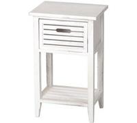 Table d'appoint / chevet, 1 tiroir, 35x27x57cm, shabby, vintage, blanc