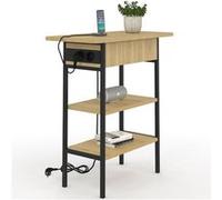 IDMarket Table d'appoint Detroit – Chevet design industriel avec multiprise