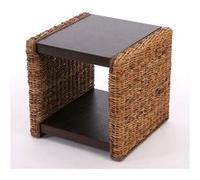 Mendler Table d'appoint Lucca en rotin Kubu lianes de bananier Marron