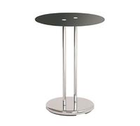 Table d'appoint chrome-noir en tube d'acier chrome, H55 x D40 cm --