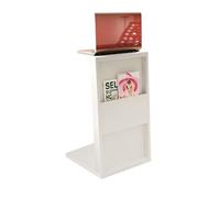 Table d'appoint coloris blanc - longueur 36 x profondeur 39 x hauteur 68 cm --