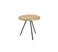 Table d'appoint coloris chêne- noir en acier - H 40 x Ø 40 cm --