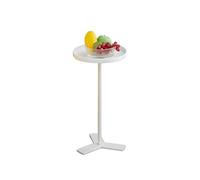 Table d'appoint d'appoint, Table d'appoint Ronde, Table de canapé à Structure métallique, Table de Chevet Moderne avec Surface de Plateau Mate, idéale pour Le Salon, la Chambre,Blanc