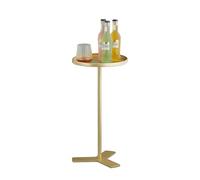 Table d'appoint d'appoint, Table d'appoint Ronde, Table de canapé à Structure métallique, Table de Chevet Moderne avec Surface de Plateau Mate, idéale pour Le Salon, la Chambre,d'or