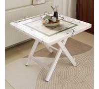 Table D'appoint De Camping Portable, Table Pliante D'extérieur En Bois, Table De Camping, Table Pliable Support En Acier Table De Plage Pour Cuisiner, Pique-nique, Bateau, Voyage(Wit,80x80x72cm)