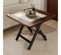 Table D'appoint De Camping Portable, Table Pliante D'extérieur En Bois, Table De Camping, Table Pliable Support En Acier Table De Plage Pour Cuisiner, Pique-nique, Bateau, Voyage(Brown,80x80x72cm)