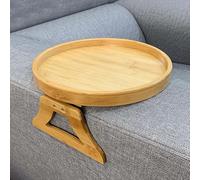 Table d'appoint de canapé en Bois | Clip de canapé en Bois sur Le Plateau pour canapés Larges | Sofa Bras Repose-t-on Plateau de Table pour collation, téléphone, Support à Distance, Boissons, Plats