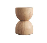 Table d'appoint de canapé en bois massif, table d'appoint et tabouret en forme de sablier pour l'intérieur et l'extérieur, convient à la base décorative du salon et du jar Natural 32*42cm/12.6*16.5in