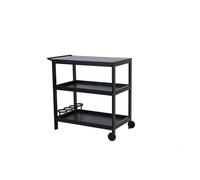 Table D'appoint de Cuisine Extérieure Mareld avec Roulettes, Noir