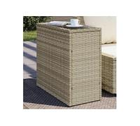 vidaXL Table d'appoint de jardin 366189 – Rotin, dessus verre gris clair