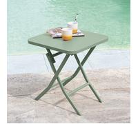 Hespéride - Table d'appoint de Jardin Carrée Greensboro Vert Olive - 40 x 40 cm - Acier Traité Epoxy Antirouille