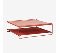 Table D'appoint De Jardin Convertible En Pouf En Acier Amaro Jaune Miel - Rouge Argile