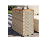 Table d'appoint de jardin dessus en bois beige 58x27,5x55 cm 366072