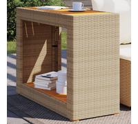 vidaXL Table d'Appoint de Jardin 366306 – Dessus en bois, Résine noire, Extérieur