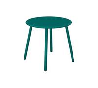 Table d'appoint de jardin en métal ronde - Bleu canard - MIRMANDE de MYLIA