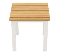 Venture Home - Petite table d'appoint extérieure carré en alu et teck Mexico Blanc Blanc G