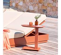 Table d'appoint de jardin ovale VENUZIA Acajou 50 x 30 cm - Aluminium traité époxy Hespéride