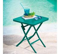 Hespéride Table d'appoint de jardin Greensboro pliante carrée 40 x 40 cm Vert Opale