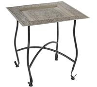 Table d'appoint de Jardin Pliante en métal Sule, carrée, argentée 42 x 42 cm
