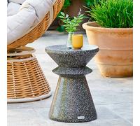 Hespéride Table d'appoint de jardin ronde ALTURIO effet terrazzo Noir D. 35 cm