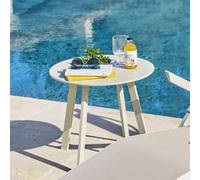 Table d'appoint de jardin rond SAONA Argile 50 x 45 cm - Acier traité époxy, Traitement anti-rouille renforcé Hespéride