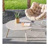 Hespéride Table d'appoint Saona Argile – Acier anti-rouille, Résistant UV, Ø90 x H35 cm
