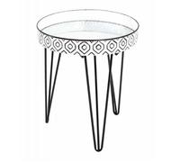 Table d'Appoint Déco "Holy" 46cm Noir & Blanc