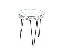Table d'Appoint Déco "Holy" 53cm Noir & Blanc