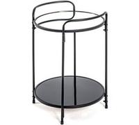 HAKU Möbel Table d'appoint Noir, métal, Verre trempé, Miroir - Dim.: H 50 cm x Ø 37 cm, Style: Modern