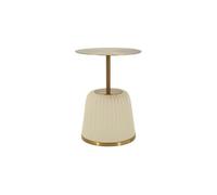 Mauro Ferretti Table basse Egle Blanc Ø 40 x 55 cm Métal et PU Gold